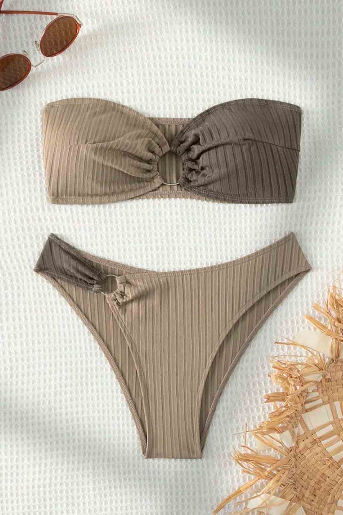 Çift Renkli Bikini Takımı Haki